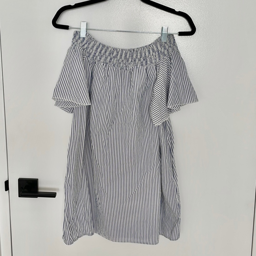 Off the shoulder striped dress